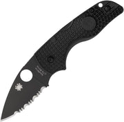 Spyderco Lil' Native Lockback Blk Serr (Black) (2.38" Black) [C230SBBK]