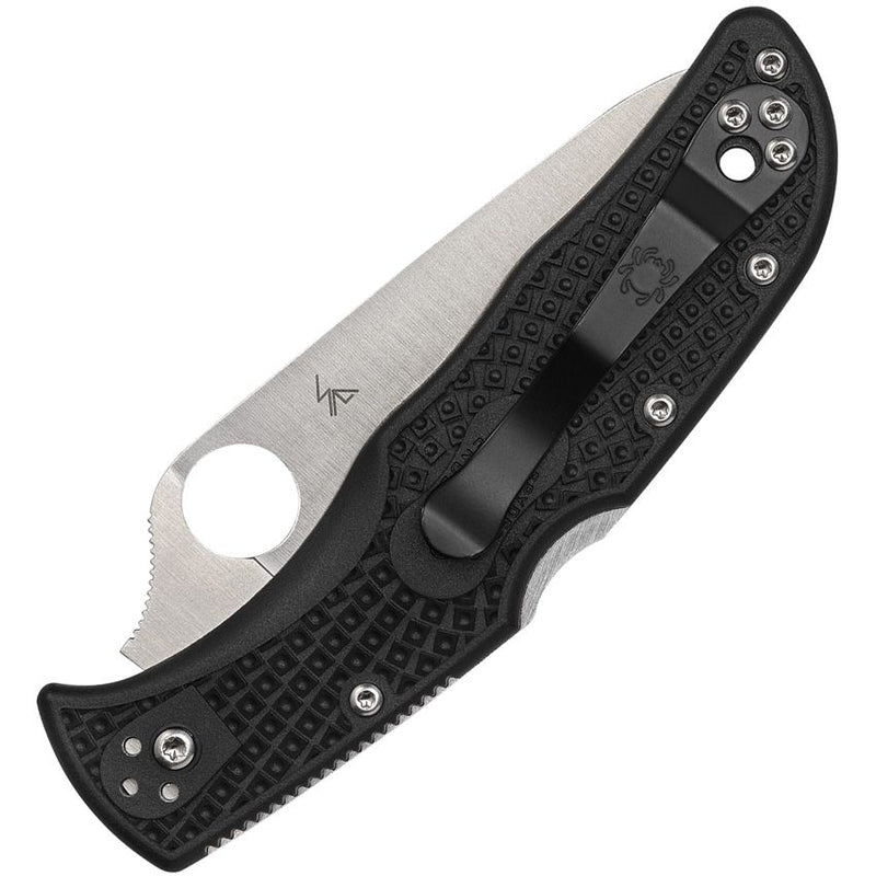 Spyderco Endela Lockback Blue Line (Black) (3.5" Satin) [C243FPSBKBL] - Image 2
