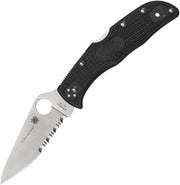 Spyderco Endela Lockback Blue Line (Black) (3.5" Satin) [C243FPSBKBL]