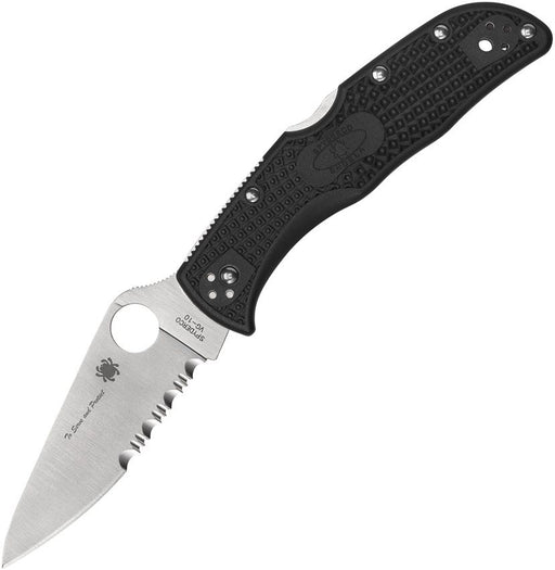 Spyderco Endela Lockback Blue Line (Black) (3.5" Satin) [C243FPSBKBL]