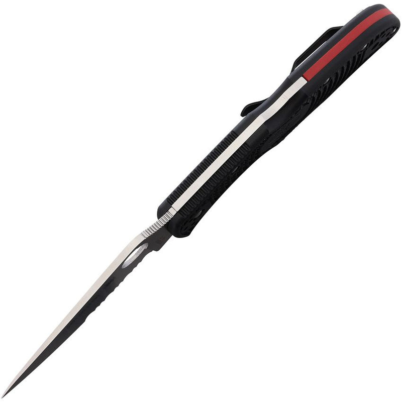Spyderco Endela Lockback Red Line (Black) (3.5" Satin) [C243FPSBKRD] - Image 2