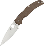 Spyderco Native Chief Lockback Micarta (Brown) (4.13" Satin) [C244MPCW]
