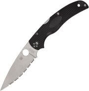 Spyderco Native Chief Lockback Serr (Black) (4" Satin) [C244SBK]