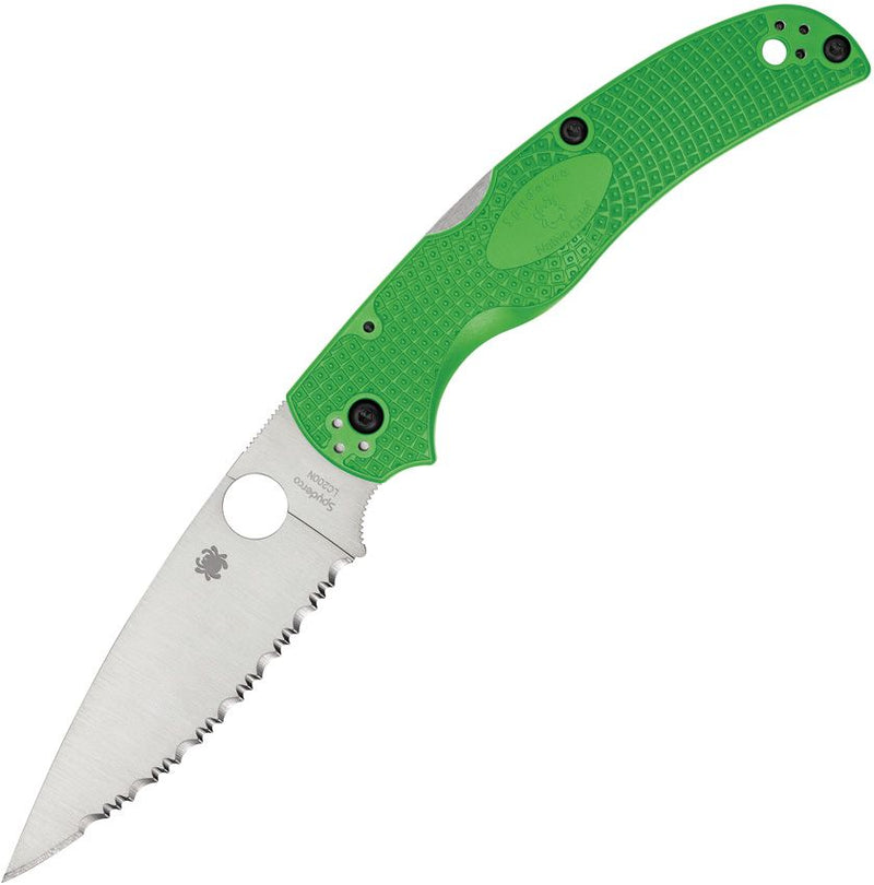Spyderco Native Chief Lockback Salt Grn (Green) (4" Satin) [C244SGR]