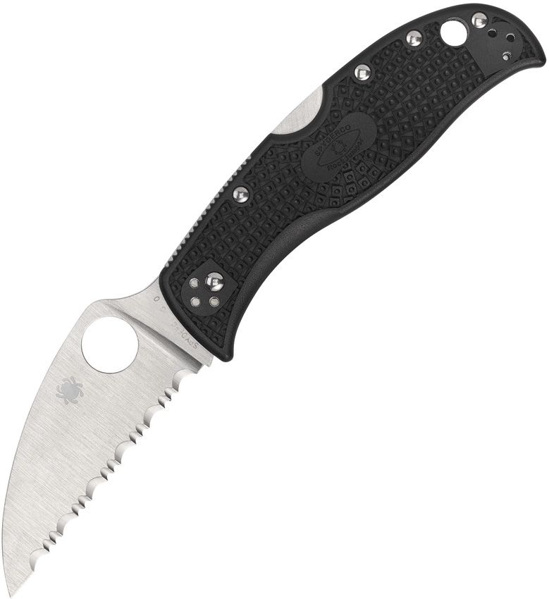 Spyderco RockJumper Lockback Black (Black) (3" Satin) [C254SBK]