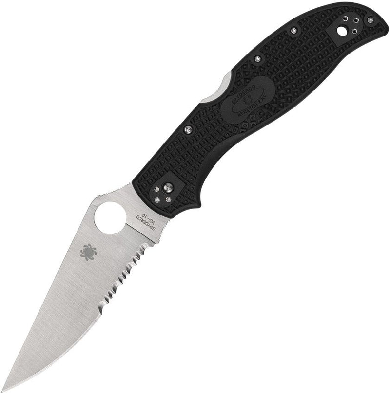 Spyderco Stretch 2 XL Lockback (Black) (4" Satin) [C258PSBK]
