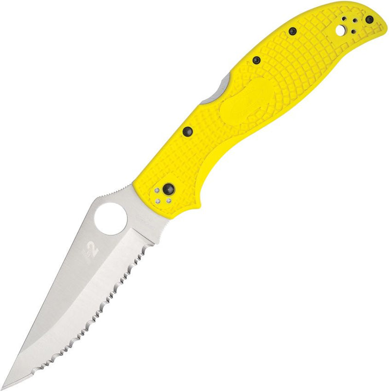 Spyderco Stretch 2 XL Lockback Yellow (Yellow) (4" Satin) [C258SYL]
