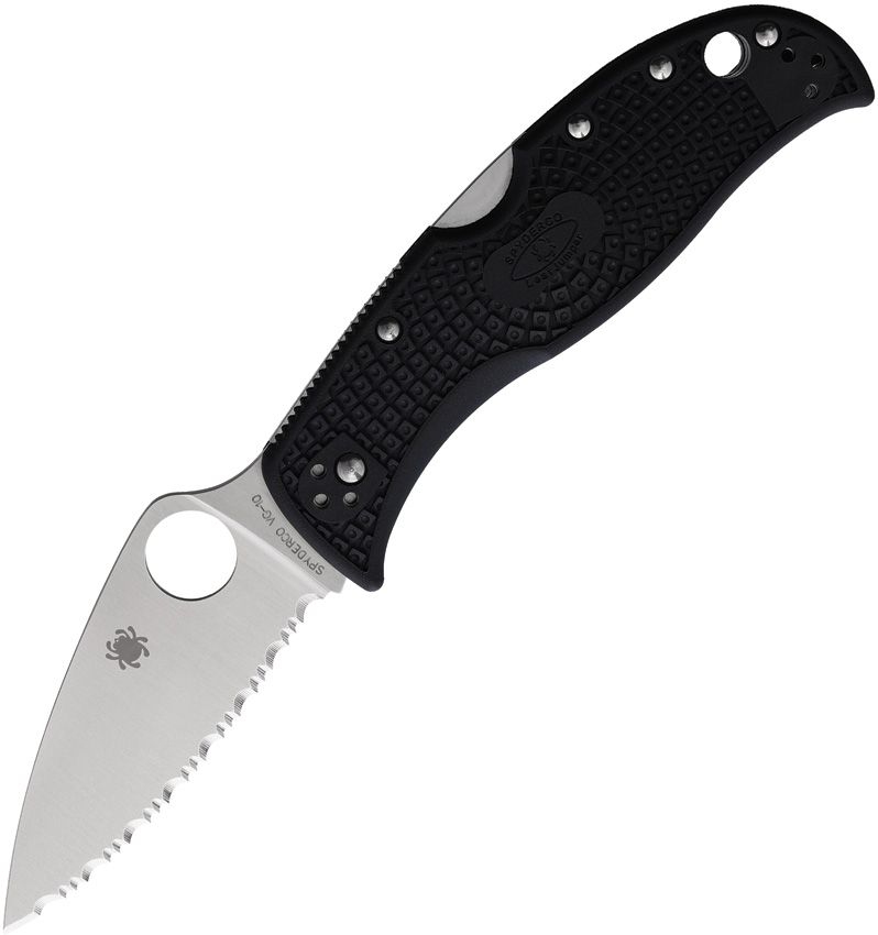 Spyderco Leafjumper Lockback (Black) (4.38" Satin) [C262SBK]