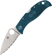 Spyderco LeafJumper Lockback Blue (Blue) (3.13" Satin) [C262SBLK390]