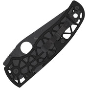 Spyderco Edgerati Black Aluminum (3.57" Black DLC S30V) Folding Knife [C266BKALBKP] - closed view and pocket clip