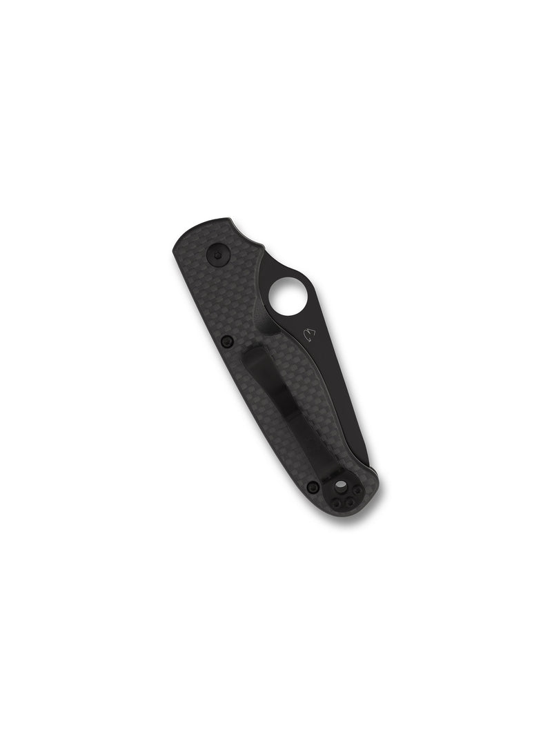 Spyderco ButtonUp Black Carbon Fiber/G10 Laminate Black Oxide PlainEdge Folding Knife [C275CFPBK] - product view 3