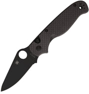 Spyderco ButtonUp Black Carbon Fiber/G10 Laminate Black Oxide PlainEdge Folding Knife [C275CFPBK] - product view 4