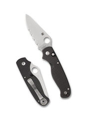 Spyderco ButtonUp Black Carbon Fiber/G10 Laminate Satin CombinationEdge Folding Knife [C275CFPS] - product view 1