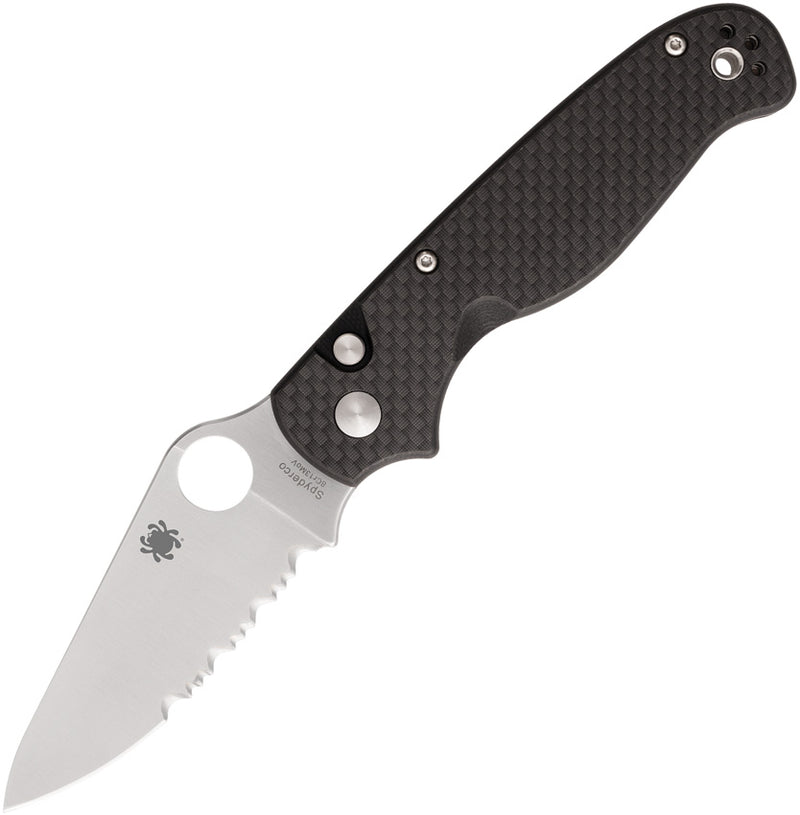 Spyderco ButtonUp Black Carbon Fiber/G10 Laminate Satin CombinationEdge Folding Knife [C275CFPS] - product view 2