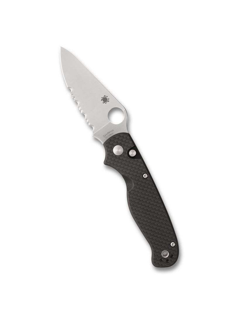 Spyderco ButtonUp Black Carbon Fiber/G10 Laminate Satin CombinationEdge Folding Knife [C275CFPS] - product view 3