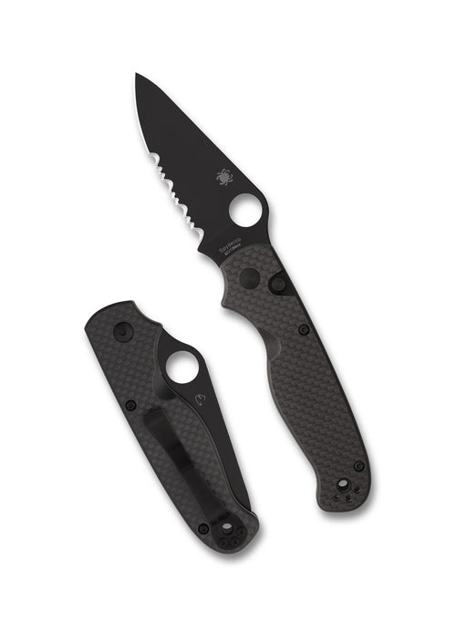 Spyderco ButtonUp Black Carbon Fiber/G10 Laminate Black Oxide CombinationEdge Folding Knife [C275CFPSBK] - product view 1