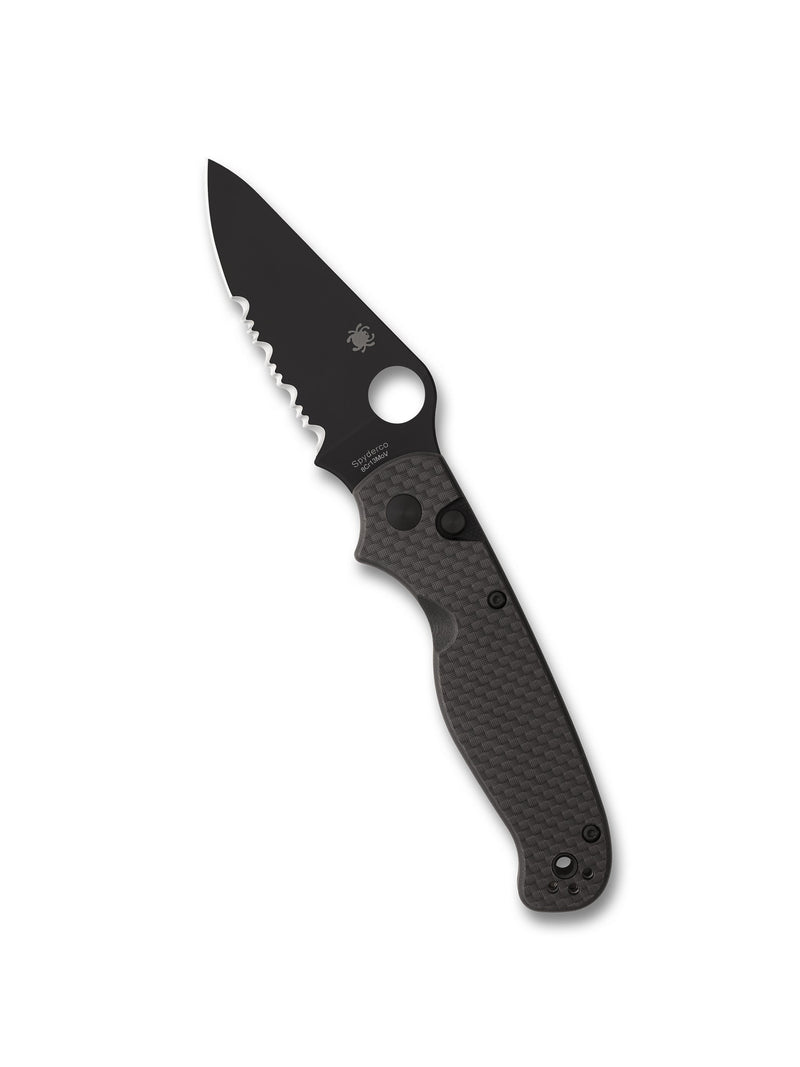 Spyderco ButtonUp Black Carbon Fiber/G10 Laminate Black Oxide CombinationEdge Folding Knife [C275CFPSBK] - product view 3