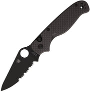Spyderco ButtonUp Black Carbon Fiber/G10 Laminate Black Oxide CombinationEdge Folding Knife [C275CFPSBK] - product view 4
