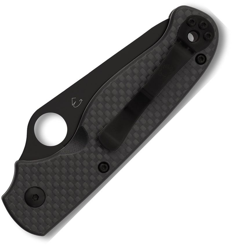 Spyderco ButtonUp Black Carbon Fiber/G10 Laminate Black Oxide CombinationEdge Folding Knife [C275CFPSBK] - product view 5