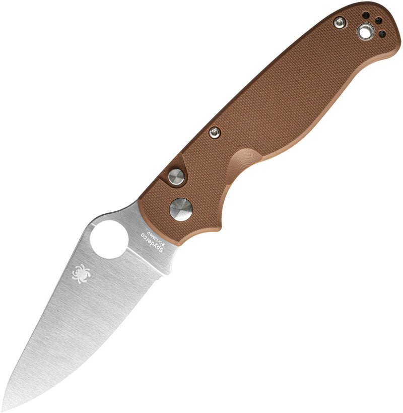 Spyderco ButtonUp Brown G10 Satin PlainEdge Folding Knife [C275GPBN] - product view 1