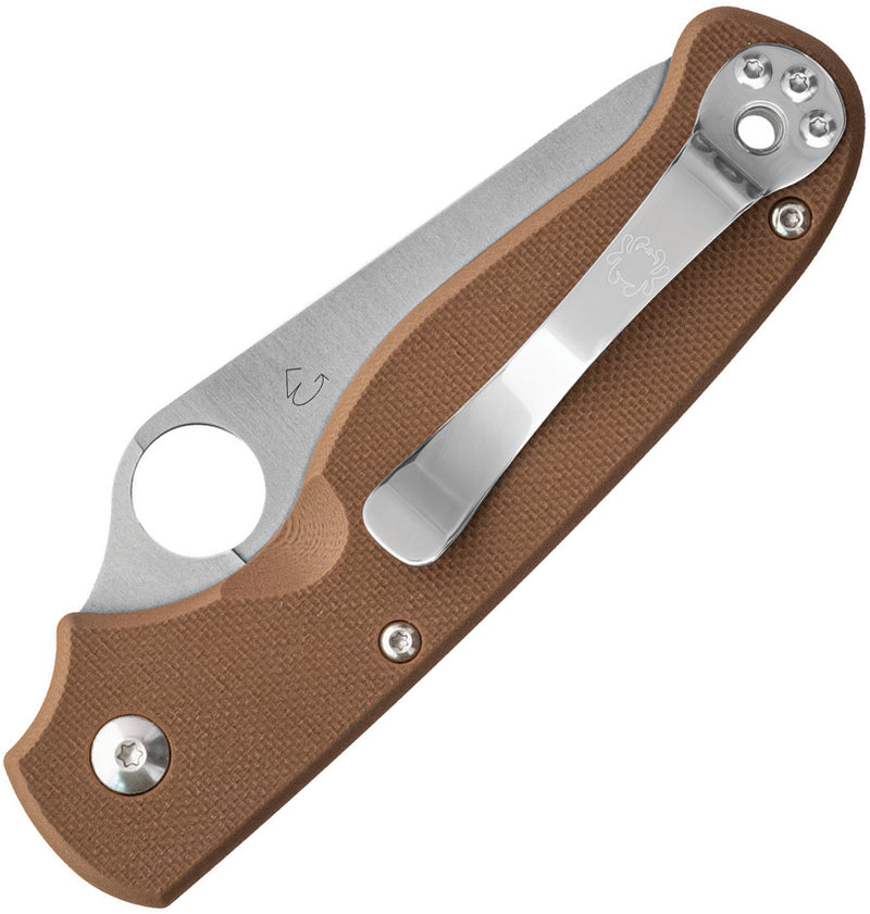 Spyderco ButtonUp Brown G10 Satin PlainEdge Folding Knife [C275GPBN] - product view 2