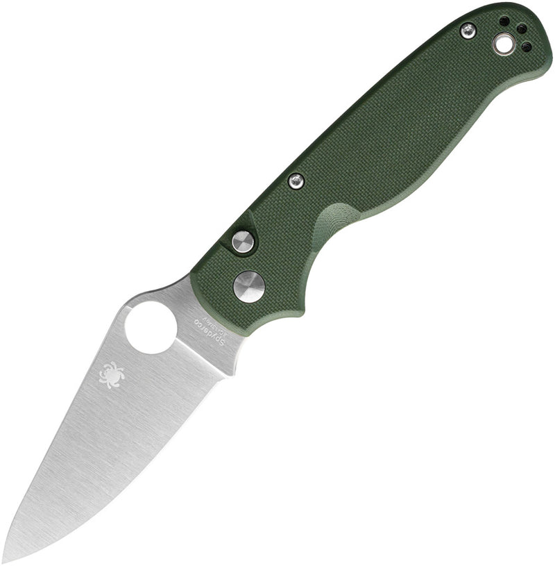 Spyderco ButtonUp OD Green G10 Satin PlainEdge Folding Knife [C275GPGR] - product view 1