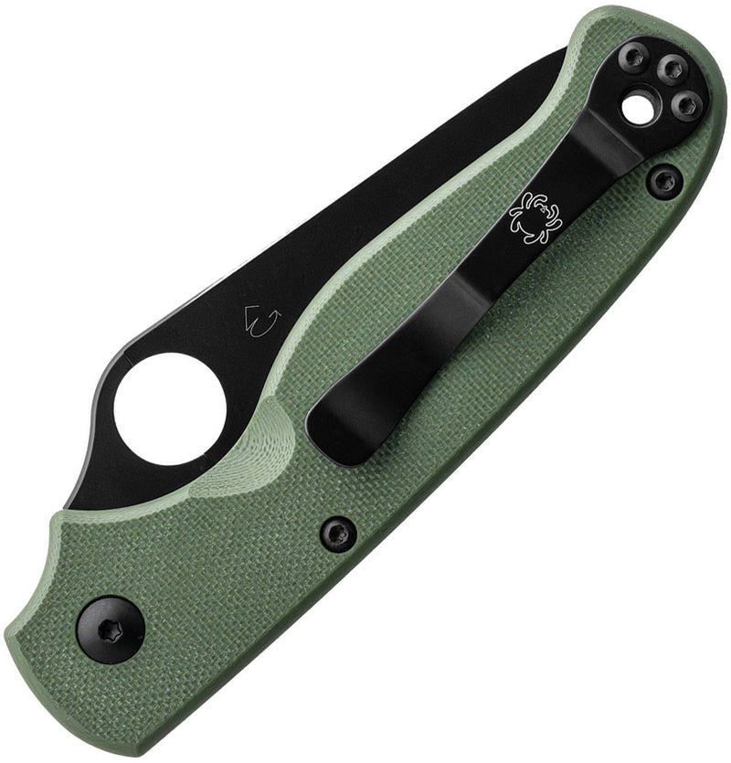 Spyderco ButtonUp OD Green G10 Black Oxide PlainEdge Folding Knife [C275GPGRBK] - product view 2