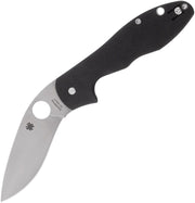 Spyderco Retract Linerlock Black G10 (Black) (3.38" Satin) [C276GP]