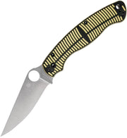 Spyderco Military 2 Salt Compr Lock Ylw (Black) (4" Satin) [C36GBKYLMCP2]