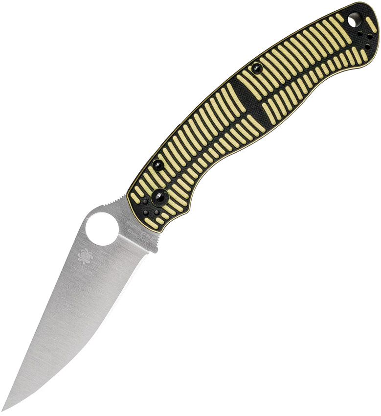 Spyderco Military 2 Salt Compr Lock Ylw (Black) (4" Satin) [C36GBKYLMCP2]