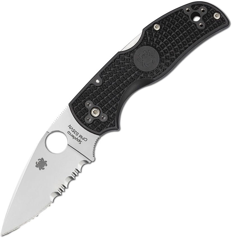 Spyderco Native 5 Lockback Serrated (Black) (3" Satin) [C41PSBK5]
