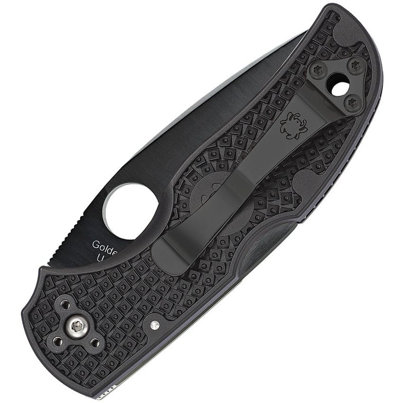 Spyderco Native 5 Lockback Blk Serrated (Black) (3" Satin) [C41SBBK5] - Image 2