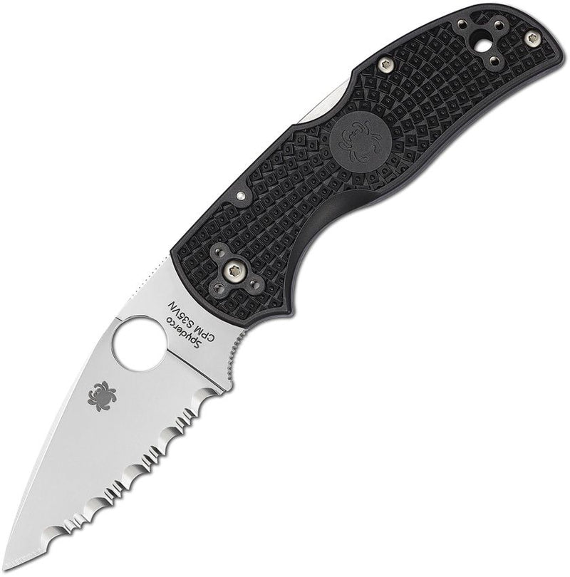 Spyderco Native 5 Lockback Serrated (Black) (3" Satin) [C41SBK5]