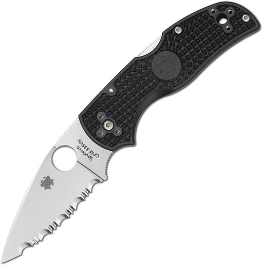 Spyderco Native 5 Lockback Serrated (Black) (3" Satin) [C41SBK5]