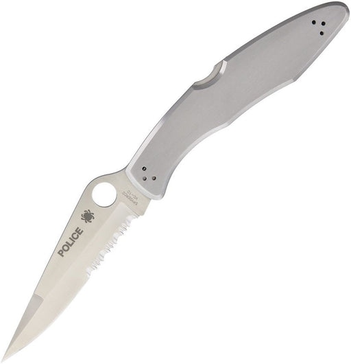 Spyderco Police Model Lockback Serr (Stainless) (4.25" Satin) [C07PS]