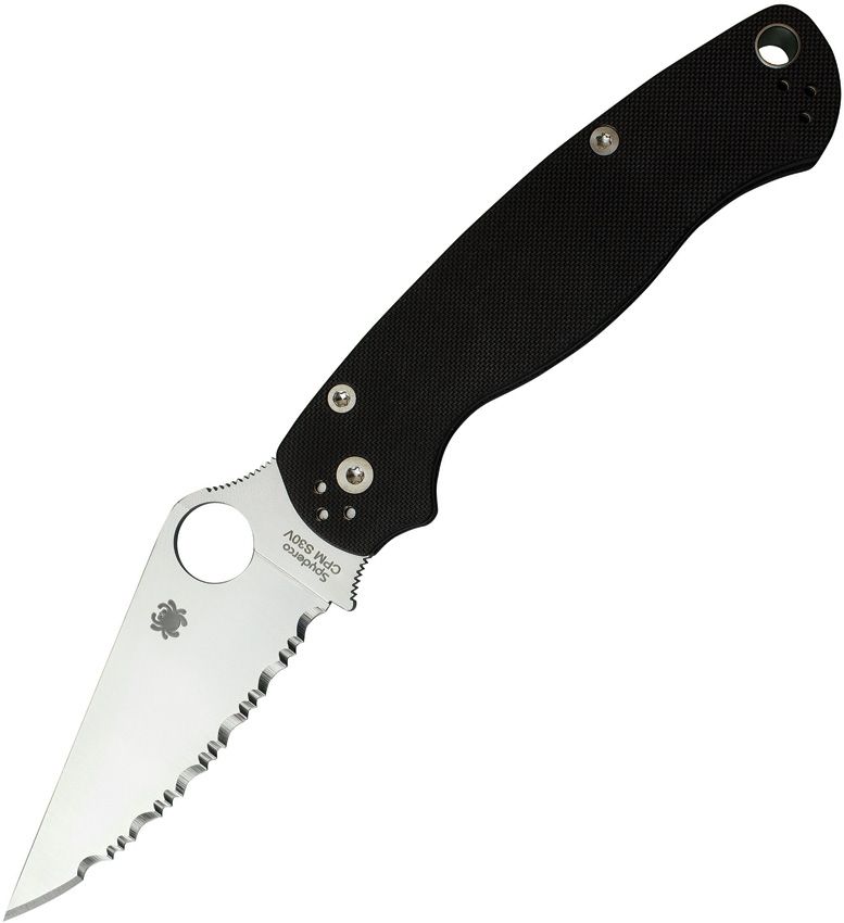 Spyderco Para Military 2 Spyder Edge (Black) (3.5" Satin) [C81GS2]