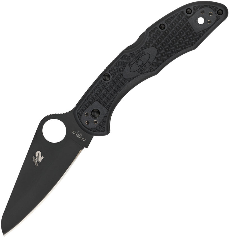 Spyderco Salt 2 Lockback Plain Folding Knife [C88PBBK2] — view 1