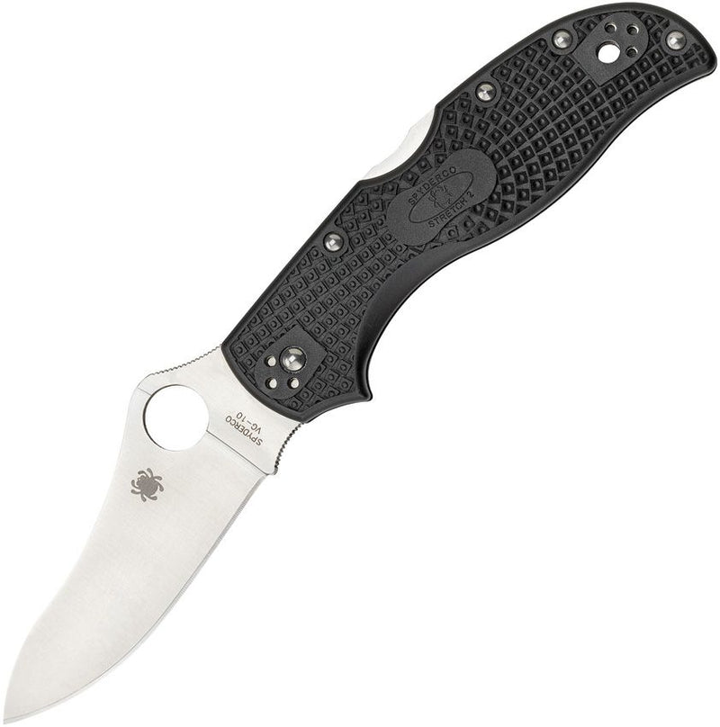 Spyderco Stretch 2 Lockback Black (Black) (3.5" Satin) [C90PBK2]