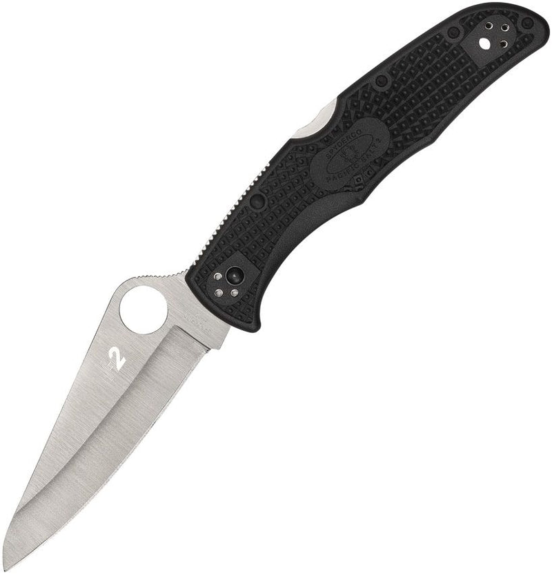 Spyderco Pacific Salt 2 Lockback Black (Black) (3.75" Satin) [C91PBK2]
