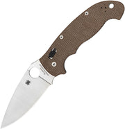 Spyderco Manix 2 XL Brn Canvas Micarta (Brown) (3.88" Satin) [C95MPCW2]
