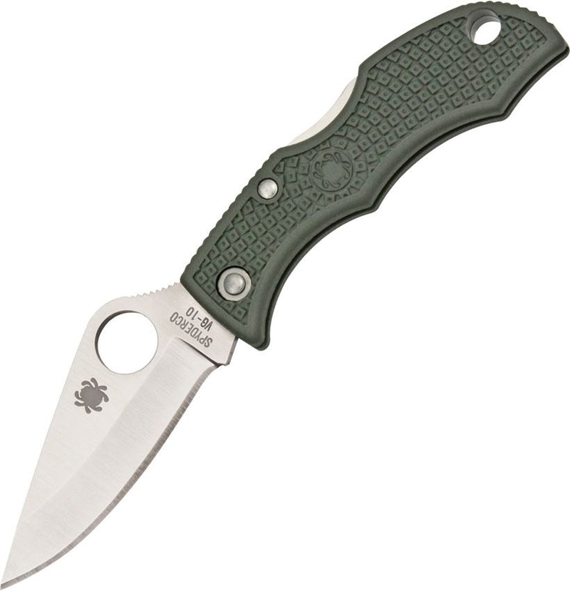 Spyderco Ladybug 3 Lockback Green (Green) (1.88" Satin) [LFGP3]