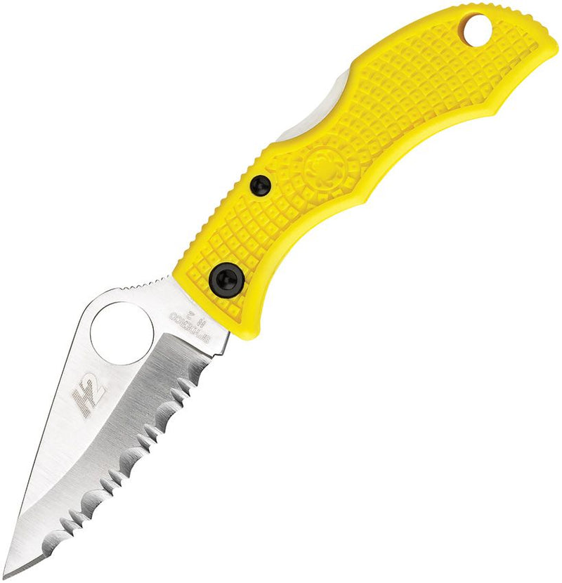 Spyderco Ladybug 3 Lockback Salt Serr (Yellow) (1.88" Satin) [LYLS3]
