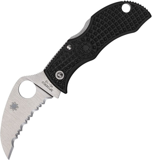 Spyderco Manbug Lockback Hawkbill (Black) (1.88" Satin) [MBKHBS]