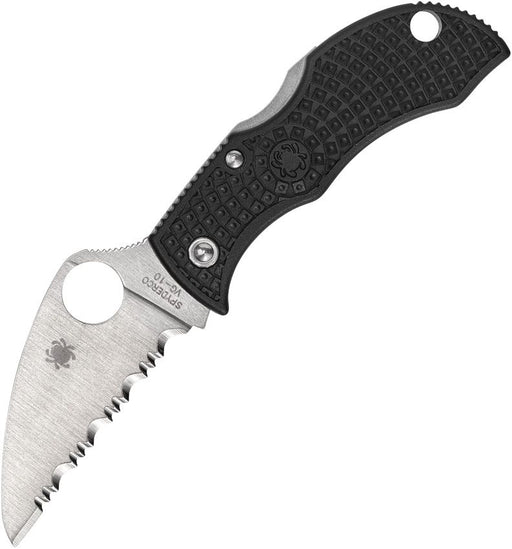 Spyderco Manbug Lockback Black (Black) (2" Satin) [MBKWS]
