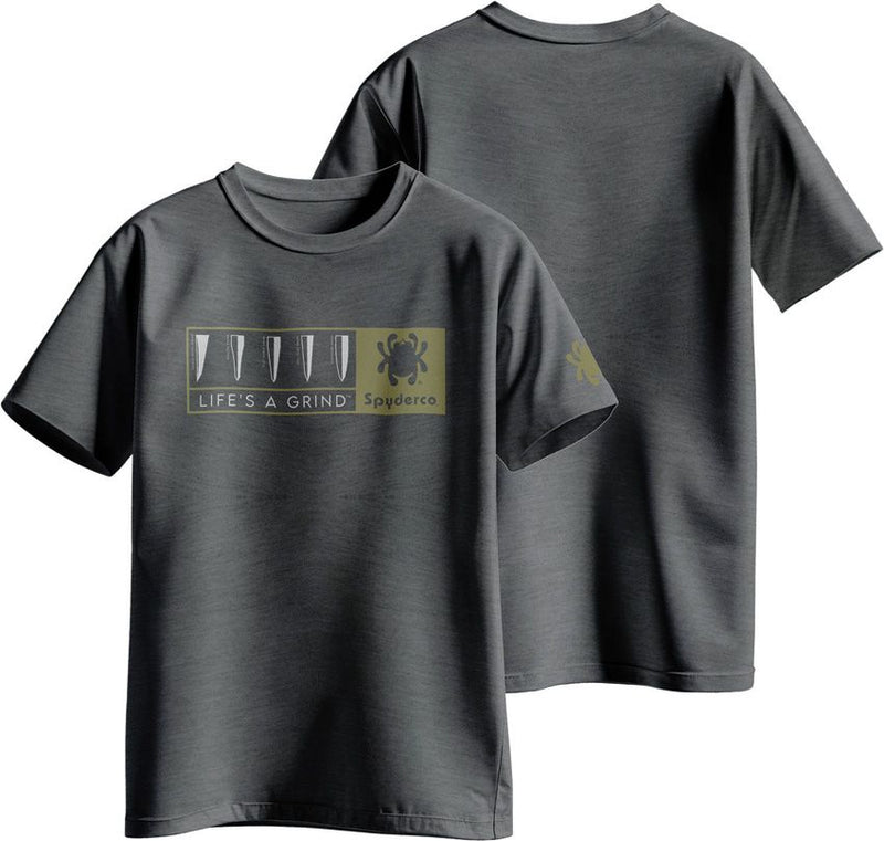 Spyderco Life's A Grind T-Shirt Gry XL [TS05HGY_XL]