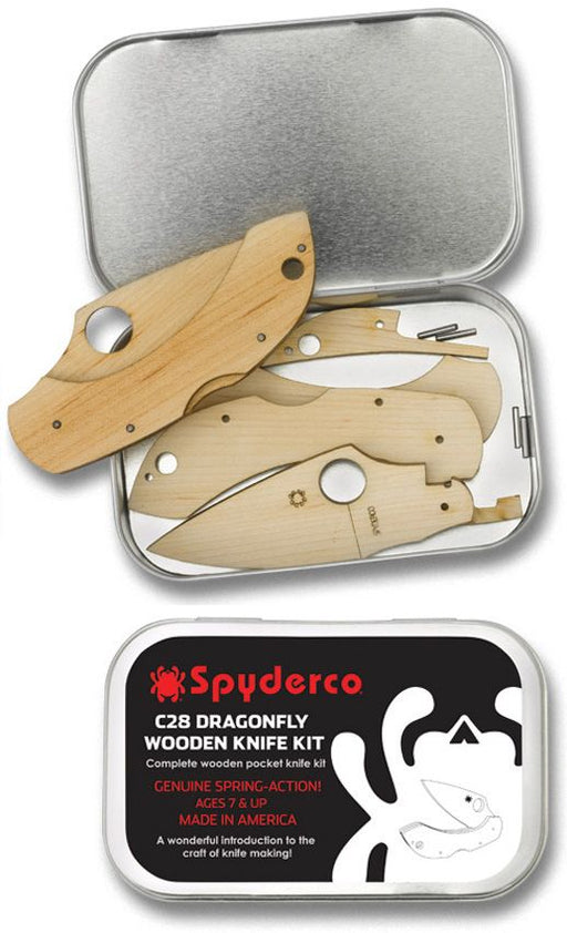 Spyderco Dragonfly C28 Wooden Knife Kit (3.38" Satin)