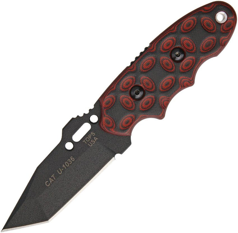 TOPS CAT Tanto Red and Black G10 [203T-02]