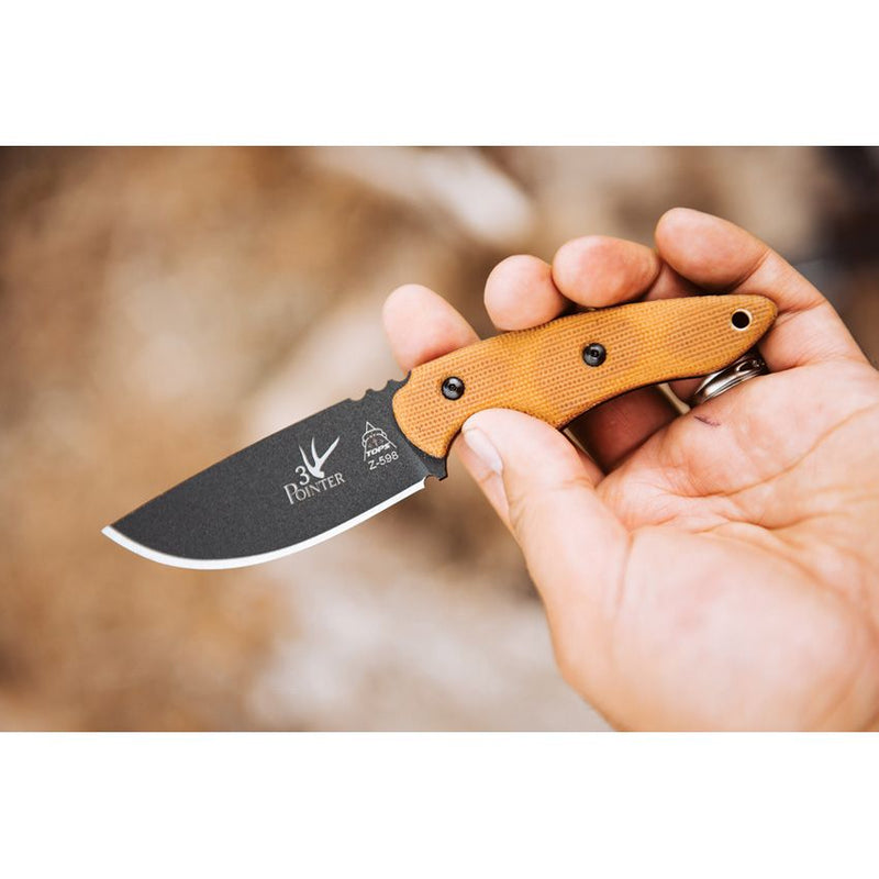 TOPS 3 Pointer Tan Canvas Micarta [3PR02]