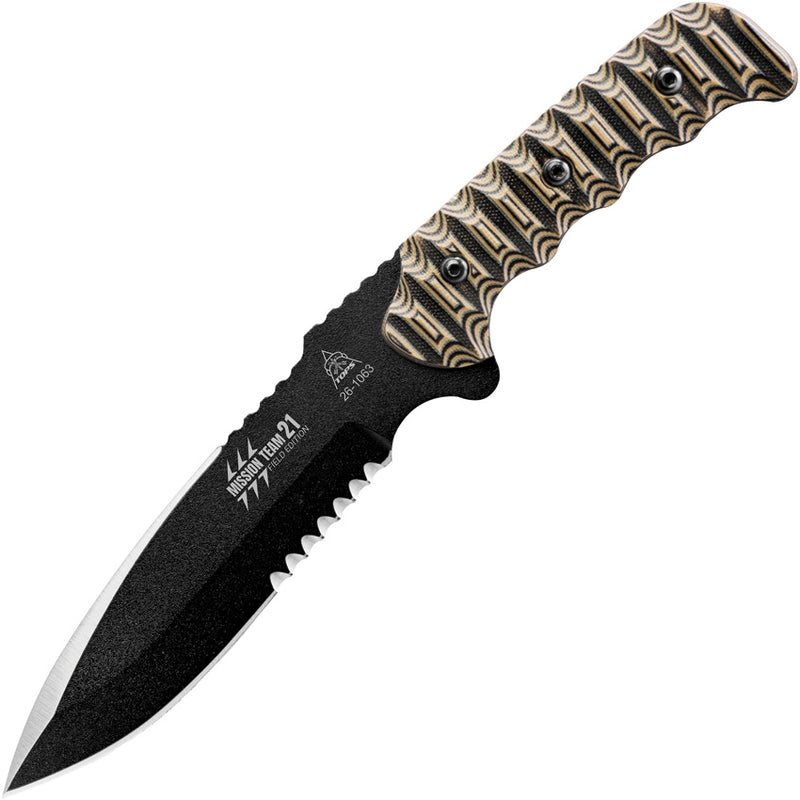 TOPS Mission Team 21 Field Edition Multi G10 (3.63" 1095HC steel) Fixed Blade Knife [MT-21FE] - product view 1