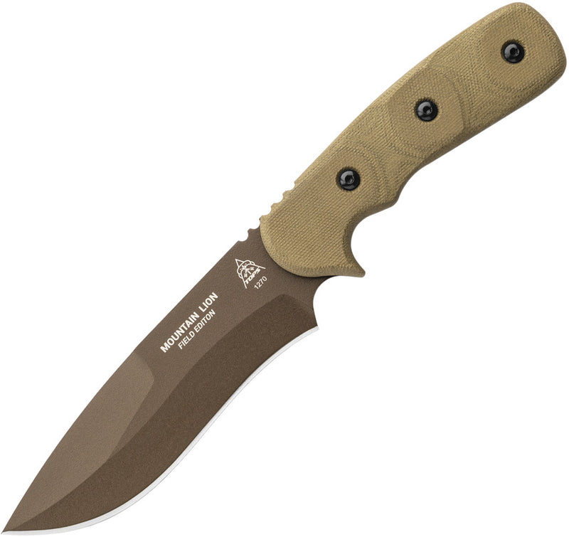TOPS Mountain Lion Field Edition Green Micarta 1095 Fixed Blade Knife [MTLN-02] - product view 1